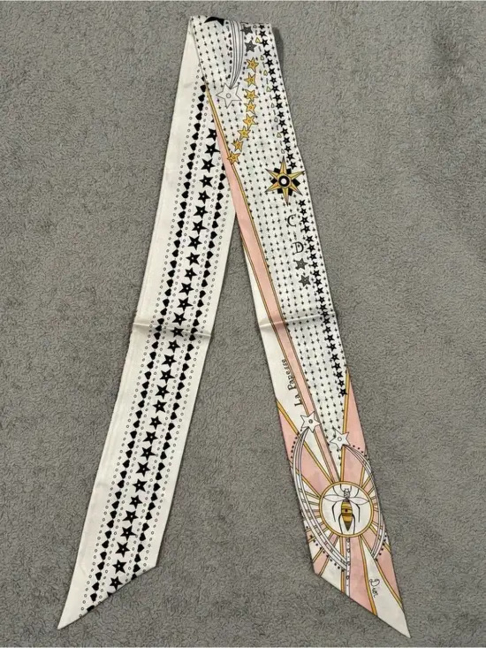 Dior Mitzah La Papesse Tarot 100% Silk Scarf Bag Ribbon